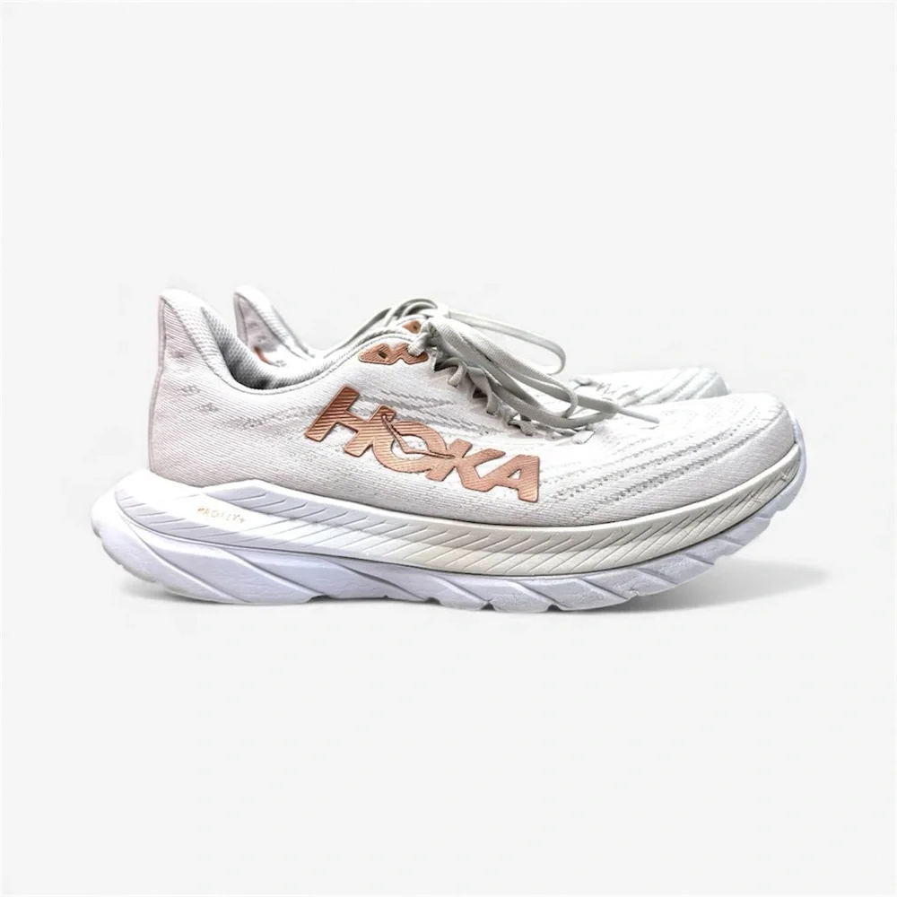 Hoka Mach 5 White Copper Athletic Running Shoe Women’s Size 9 - Picture 3 of 14